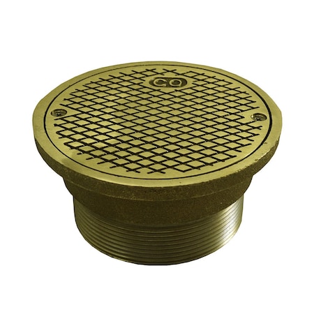Jones Stephens 4in. Metal Cleanout Spud with 6in. Polished Brass Round Cover C37808